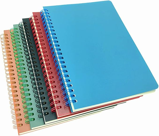 ALIMITOPIA Spiral Notebook Journal,College Ruled Plastic Hardcover Wirebound Notepad Diary Memo Sketch Note Book for School Office Business Supplies,100gsm Thick Off-white Inner Paper,A5