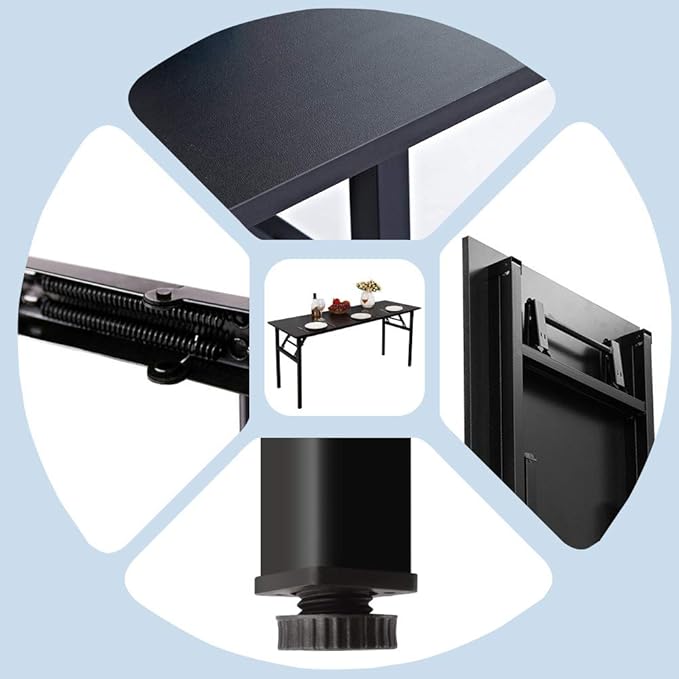 Need Home Office Desk - 62 Inches Large Computer Desk Sturdy Black Table Foldable Desk Gaming Computer Table No Assembly Required AC5CB 62inch