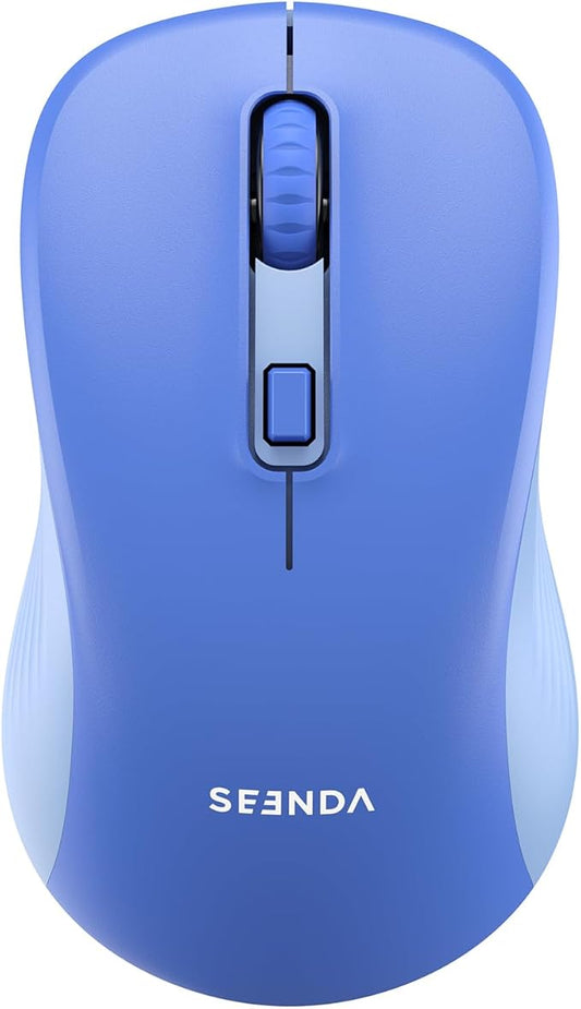 seenda Wireless Mouse, Bluetooth & 2.4G USB Dual Mode for Laptops & Computers - Mac & Windows Compatible - Blue