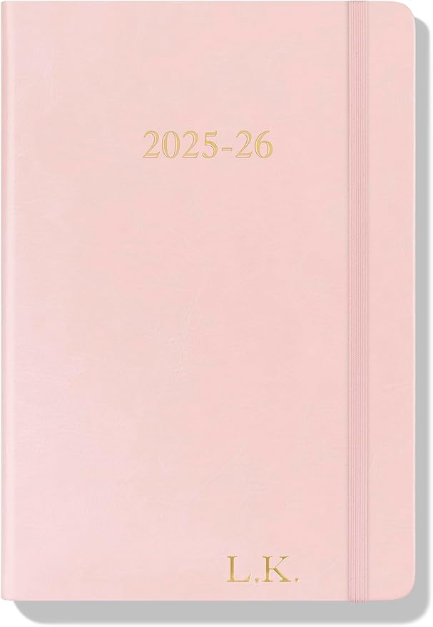 Wykeham's Executive 2025-26 Daily Journal Planner – Mid-Year Academic Diary (Personalized Rose, 8.5"×5.5")