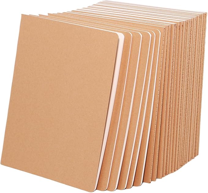 12 Pack A5 Lines Notebook Bulk Kraft Cover College Ruled, Lined Paper Travel Journals Composition Diary Subject Notebooks Planner, 60 Pages, 8.3”x 5.5”