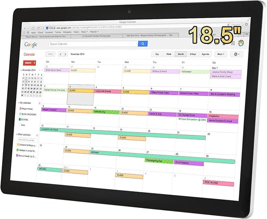 15.6 to 27 inch Touchscreen Digital Calendar & Wall Planners, Smart Whiteboard Calendar for Chore Chart & Work Schedule, Built in Speakers and Camera, Include Wall Mount & Desk Stand (18.5-inch)