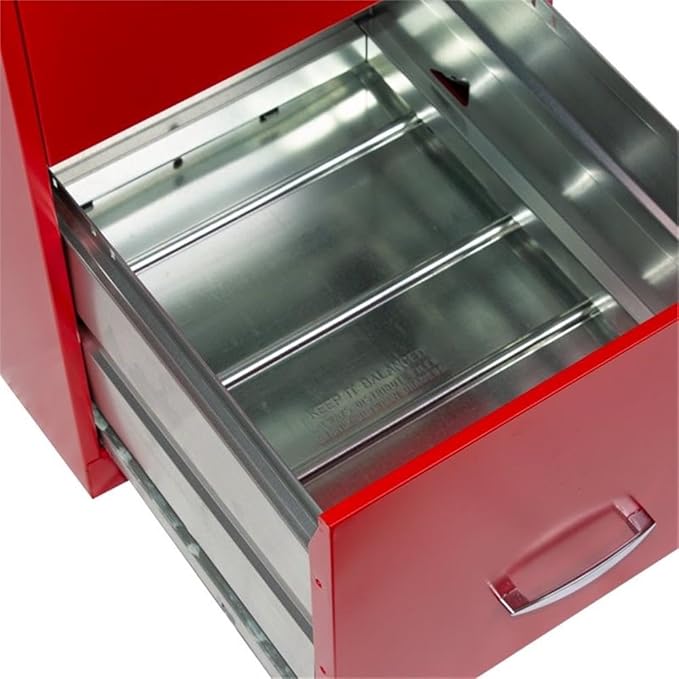 Pemberly Row 18" 2-Drawer Modern Metal File Cabinet in Lava Red