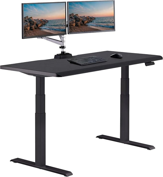 Vari ComfortEdge 60x30 Inch Adjustable Electric Standing Desk – Sit Stand VariDesk with Memory Presets, Sloped Edge, 200 LB Capacity + Tool-Free Assembly (Black)