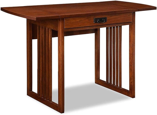 Mission Drop Leaf Computer Desk, 32-Inch, Solid Wood, Compact Folding Writing Desk for Small Spaces, Home Office – Leick Home, 82420