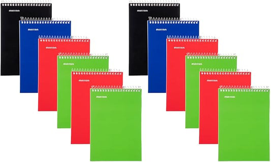 Mintra Office Small Spiral Notebooks (3x5 Top Spiral 144pk, Primary)