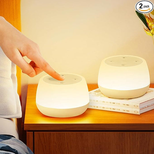 Night Light Set of 2, Touch Lamp for Baby Nursery Stepless Dimmable, USB Rechargeable Battery Operated Lamp with 3 Modes & 9 Colors Changing, Portable Baby Night Light with Timing & Memory