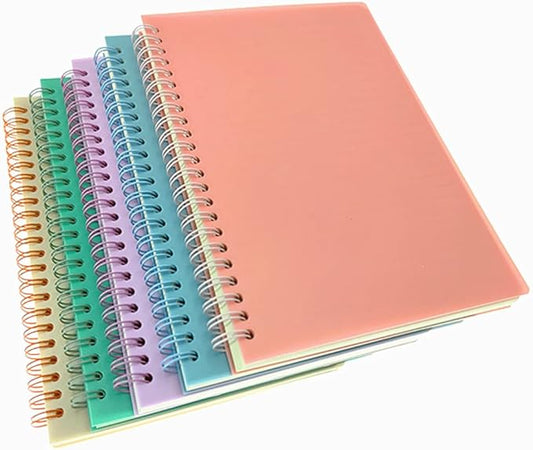 ALIMITOPIA Spiral Notebook Journal,College Ruled Plastic Hardcover Wirebound Notepad Diary Memo Planner Sketch Note Book for School Office Travel Business Supplies,100gsm Thick Offwhite Inner