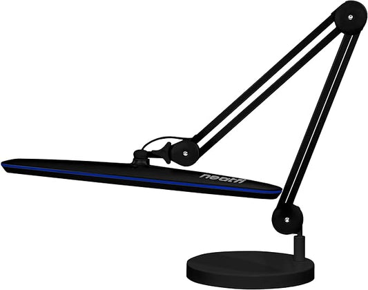 Neatfi XL 2,200 Lumens LED Task Lamp, 24W, 117 Pcs SMD LED, 23 Inches Ultra Wide Lamp, 4 Level Brightness Dimmable, Eye-Caring Light, Glare Free (Non-CCT with Base, Black)