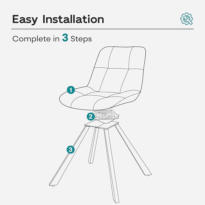 Mid Century Modern Armless Desk Chair No Wheels, Swivel Accent Chair, Velvet Upholstered Swivel Vanity Chair with Back and Metal Legs for Bedroom, Home Office, Ocean Blue