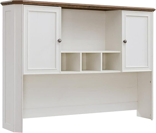 T4TREAM 59" Farmhouse Wood Desk Hutch with Ample Storage, Only Match VSC Series Farmhouse Desk (Antique White)