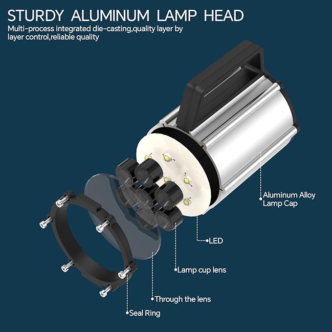 Super Strong Magnetic Base LED Work Light, 800 Lumens IP66 Waterproof Gooseneck Lamp for Machine Shop, Lathe, Drill Press Repair