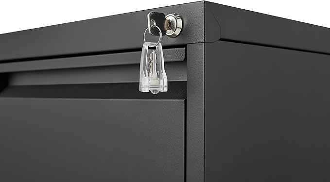 3 Drawer File Cabinet with Lock,Heavy Duty Vertical Filing Cabinets for Home Office, File Storage Cabinet for Letter/Legal/A4/F4 Size File,Assembly Required