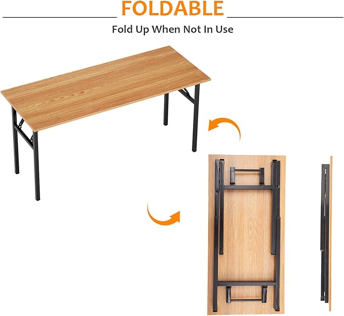 sogesfurniture Computer Desk Office Desk 59.8Inch Folding Table Laptop Desk Computer Table Workstation with BIFMA Certification No Assembly Required,Black BHUS-AC5-15260BB