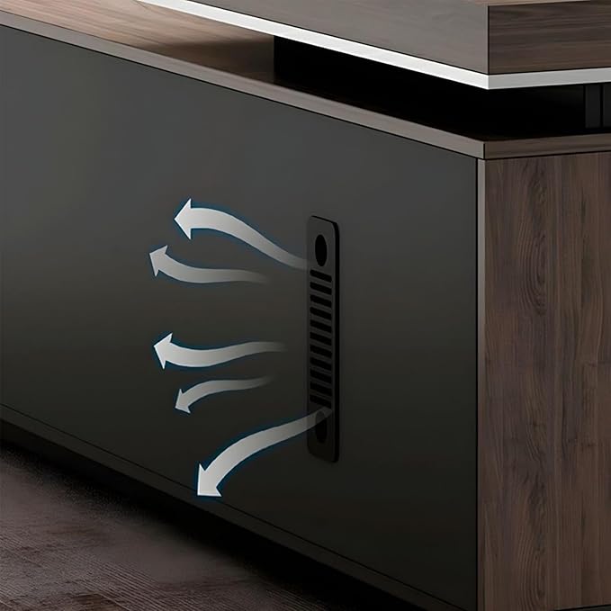 L-Shape Office Executive Desk, L-Shape Modern Executive Desk, Manufactured Wood Computer Desk, Management Working Table with Drawers and Storage (Left, 95" L x 63" W x 30" H-Double Cabinet)