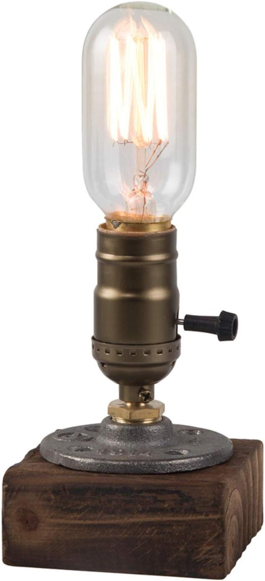 OuXean Vintage Table Lamp, Industrial Dimmable Nightlight Steampunk Desk Lamp with E26 Lamp Holder for Bedroom Living Room Home Art Display Cafe Bar Studio Antique Decor(Without Bulb)