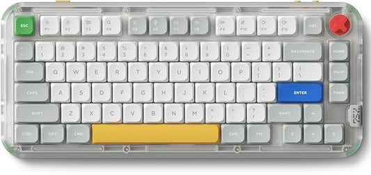 nuphy Kick75 Wireless Low Profile Mechanical Keyboard with Volume Knob,75% Hot Swappable Gaming Keyboard,80 Keys RGB Backlit with PBT Keycaps, Support BT/2.4G/USB-C (Red Nano Switch)