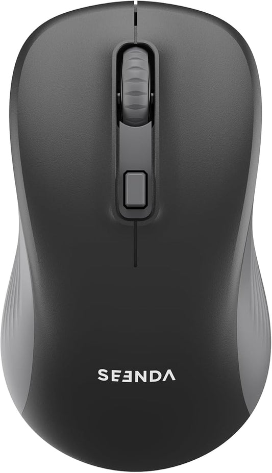 seenda Wireless Mouse, Bluetooth & 2.4G USB Dual Mode for Laptops & Computers - Mac & Windows Compatible - Black