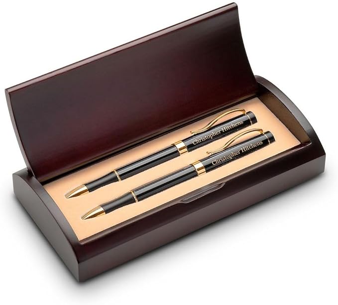 Executive Gift Shoppe | Personalized Ballpoint Pen & Pencil Set in Rosewood Box with Custom Engraving