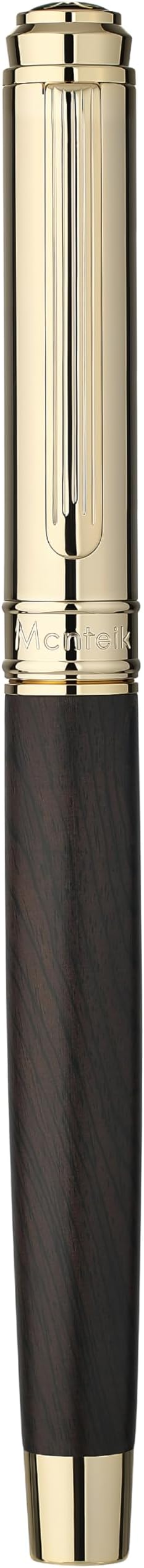 316 Luxury Journaling Pen, Nice Natural Wood for Writing, 24K Gold Accents, Schmidt refill, Fancy Rollerball, Wooden Gift Set for Men & Women, Executive & Graduation Work Christmas Pens-Blackwood