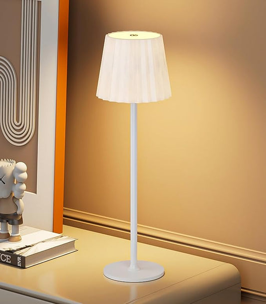 Desk Lamp, LED Cordless Table Lamp for Bedroom Dimmable 1500mAh Rechargeable Battery Powered Bedside Lamps Night Light for Bedroom/Living Room/Restaurant/Outdoor Parties Touch Control