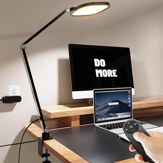1Pack Video Conference Lighting, Zoom Lighting for Computer with Clamp, 30 Light Modes, Eye-Caring Swing Arm Desk Light with Memory & Timing Func for Home Office, Video Call, Video Conferencing
