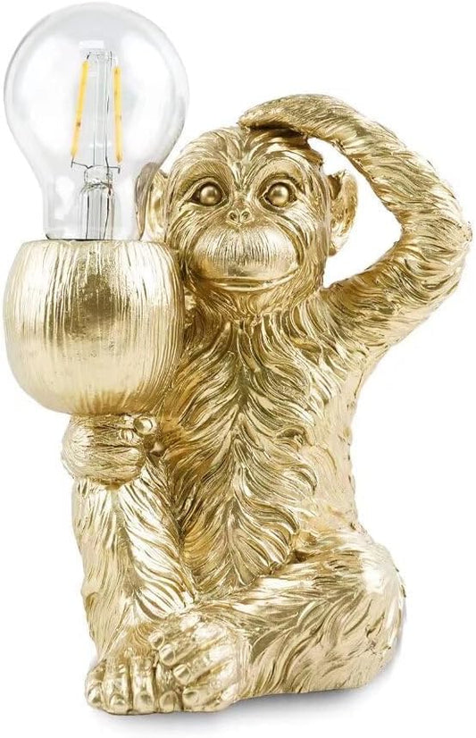 GY Monkey Table Lamp Modern Animal Shape Table Lamp Vintage Resin Lighting Perfect for Bedroom, Living Room, Office, College Dorm