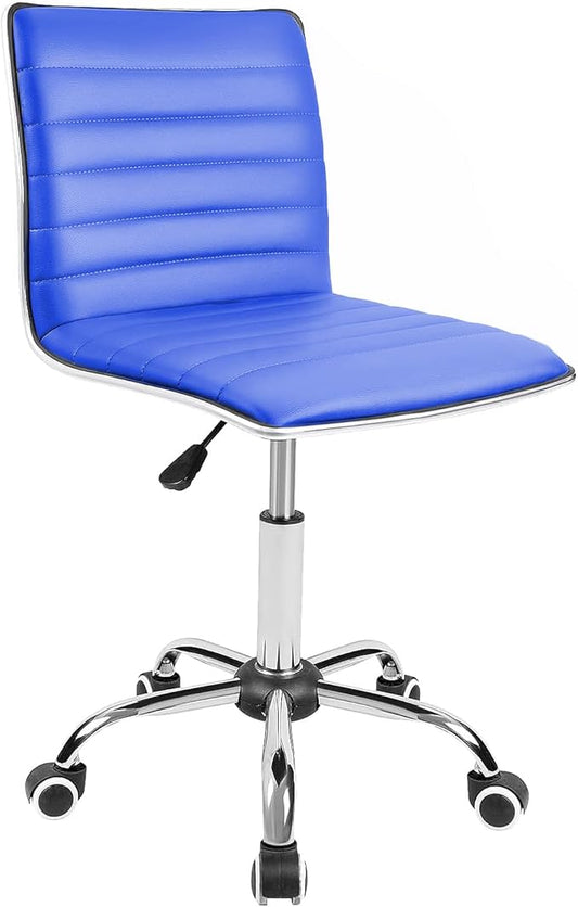 JUMMICO Office Chair Mid Back Task Chair Adjustable Home Computer Executive Desk Chair with 360° Swivel (Blue)