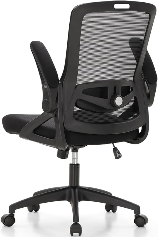 Sophia & William Ergonomic Mesh Office Desk Chair High Back, 360° Swivel Rocking Executive Computer Chair with Flip-up Armrests, Height Adjustable Lumbar Support, Black, Load Capacity: 300 lbs