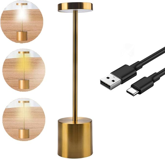 MIOBLUE Cordless Table Lamp, Rechargeable Table Lamp LED Touch Light, 3 Color Modes Desk lamp, Stepless Dimmable Battery Powered Lamp, Usage for Table Light for Dinner, Patio, Restaurant, Bedroom