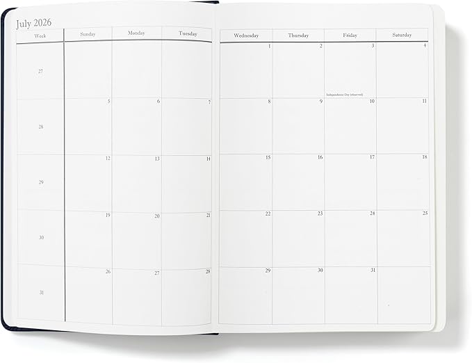 Wykeham's Executive 2026 Daily Journal Planner – US Public Holidays & Format – Customization Available (Royal Blue, 8.5"×5.5")