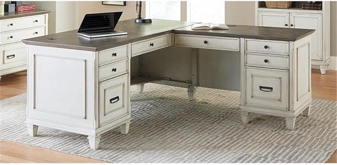 Martin Furniture Pedestal Desk, White