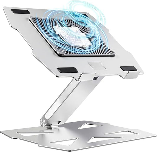 Peltier Laptop Cooler Stand - Thermoelectric Cooling Pad for 12-19" Laptops, Detachable Design with Height/Angle Adjustment, Ultra-Quiet Cooling for Gaming&Office