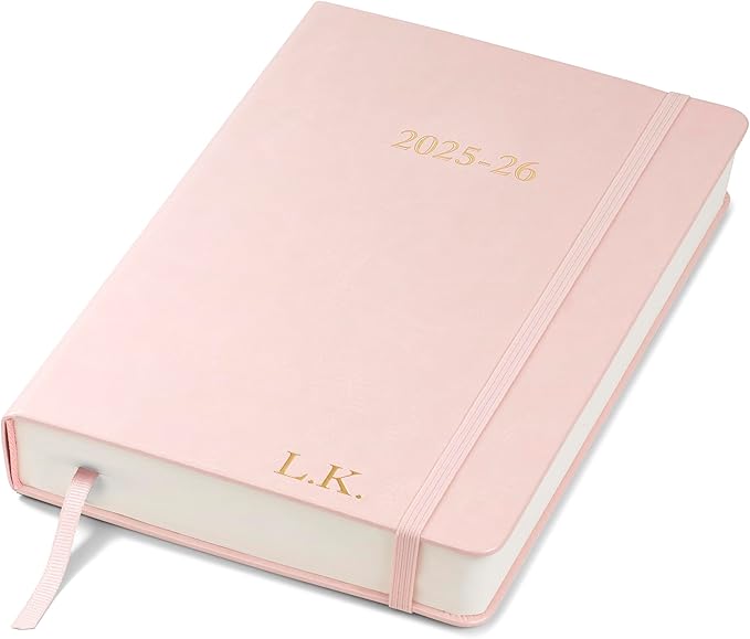 Wykeham's Executive 2025-26 Daily Journal Planner – Mid-Year Academic Diary (Personalized Rose, 8.5"×5.5")