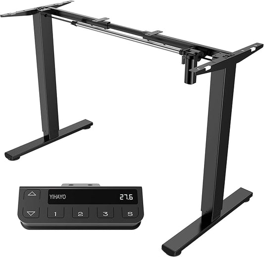 YIHAYO Standing Desk Frame, DIY Workstation, Frame Only, Adjustable Desk with Memory Smart Pannel, Sit Stand Desk for Home Office (Black)