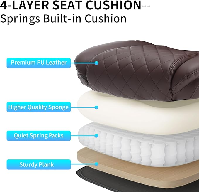 Leather Executive Office Chair, High Back Ergonomic Office Desk Chairs with Wheels, 90-120° Rocking Managerial Chair Home Computer Chairs with Flip-up Armr and Lumbar Support(Dark Brown)