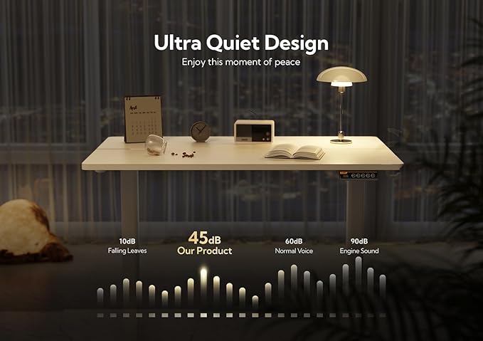 Claiks Electric Standing Desk, Adjustable Height Stand up Desk, 48x24 Inches Sit Stand Home Office Desk with Splice Board, White Frame/White Top