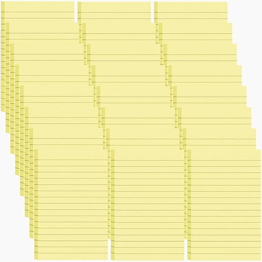 24 Pack Lined Sticky Notes 4X6 in Self Sticky Note Pads Colorful Post Stickies for Office, Home, School, Meeting, 50 Sheets/pad, Yellow