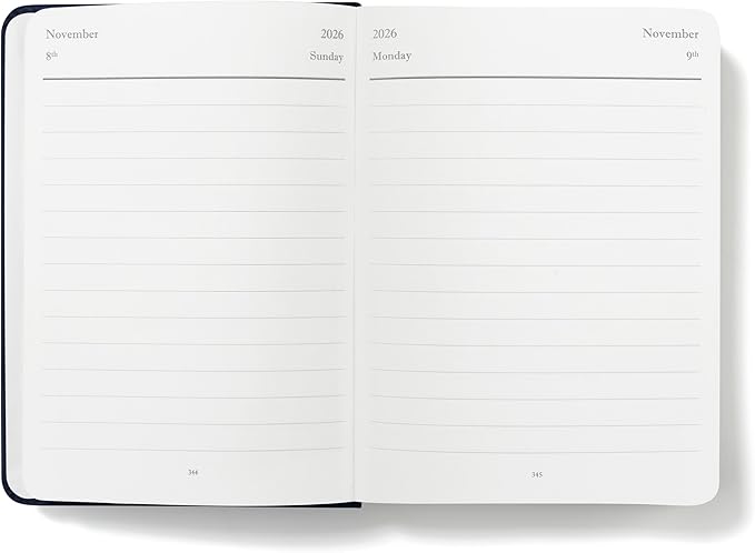 Wykeham's Executive 2026 Daily Journal Planner – US Public Holidays & Format – Customization Available (Personalized Royal Blue, 6”×4.5”)