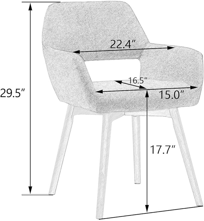 Desk Chair No Wheels Vanity Chair Comfy Accent Chair for Living Dining Room Bedroom Home Office Mid Century Modern Upholstered Armchair Sofa Chair (Teal, 1)