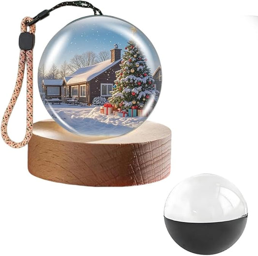 Memory Sphere Lamp, 2026 New 2.7" Crystal Ball Video Player Memory Orb Lamp, Personalized Uploadable Videos & Photos Video Gift for Couples Anniversary Birthday Christmas Gifts (Black)