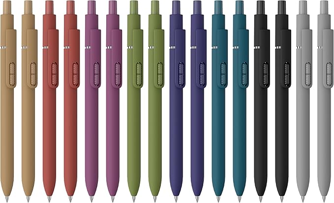 16 Pack Black Pens - 1.0mm Medium Point Ballpoint Pens | Smooth Writing Retractable Black Ink Pen for Nurses, Women, Adults, School, Office (Vintage-16pcs)