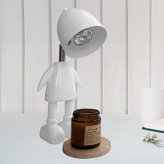 XoooX White Robot Candle Warmer Lamp with Timer - Adult, Kids and Boys Office Desk and Bedroom Decor Lamp; Gaming Room Decor Aesthetic; Fun Man Cave Cool Stuff; Robot Scented Candle Melter Diffuser