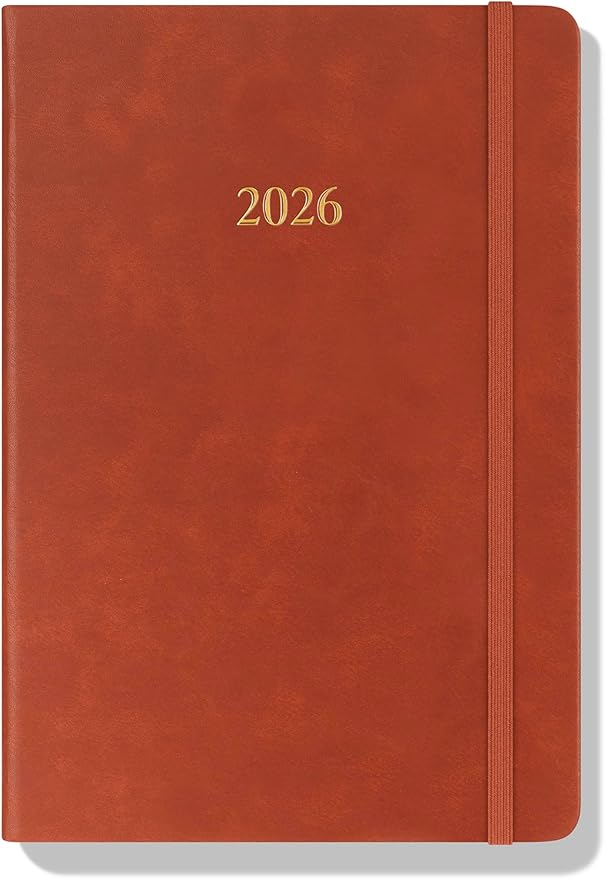Wykeham's Executive 2026 Daily Journal Planner – US Public Holidays & Format – Customization Available (Brown, 8.5"×5.5")