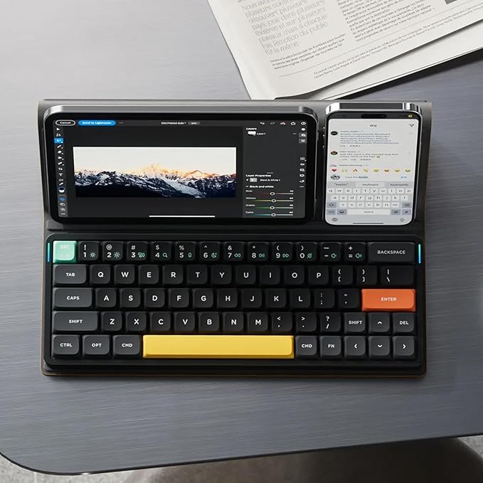 nuphy Air60 V2 Portable Wireless Keyboard 60% Low Profile Mechanical Keyboard Support QMK/VIA Compatible with Windows/mac OS/Linux Supports Bluetooth 5.1/2.4GHz/Wired (USB-C) Gateron Aloe Switch