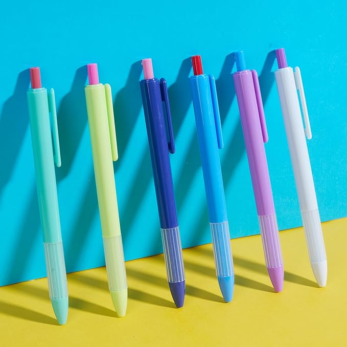 12pcs 1.0mm Blue Ink Pens, Smooth Writing Ballpoint & Semi Gel Pens, Soft Silicone Grip Gel Ink Pens, Office School Supplies, Desk Accessories, Personalized Gifts for Men, Dozen Box