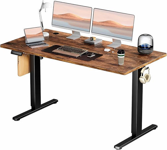 Electric Standing Desk, Adjustable Height Stand up Desk, 55x24 Inches Sit Stand Home Office Desk with Splice Board,