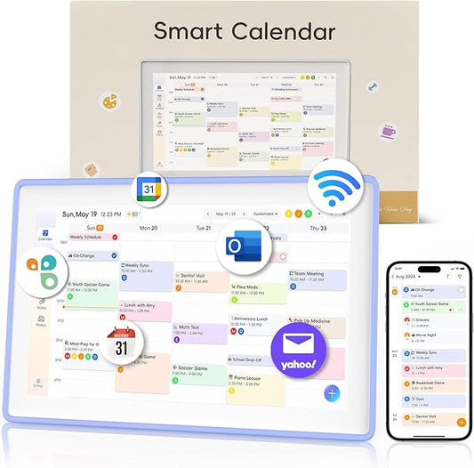 15.6" Digital Wall Calendar–2026 Smart Digital Calendar Planner w/Touchscreen Chore Chart, Meal Planner & Calendar Sync – Ideal Thanksgiving, Christmas & New Year Gifts for Moms, Parents & Families