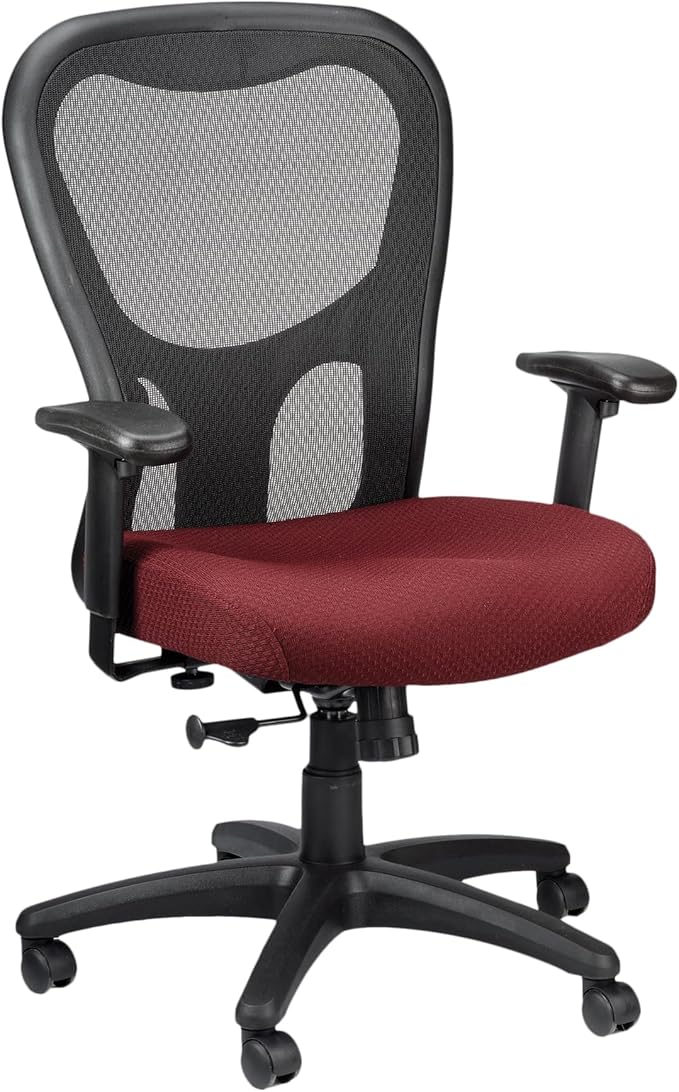Tempur-Pedic TP9000C Mesh Swivel Task Chair with Tempur Material, Cooling Gel Layer, Adjustable Armrests, and Lumbar Support, Burgundy