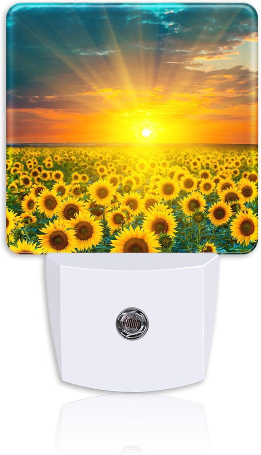 Night Light for Kids Girls Boys,Sunflower Fields During Sunset LED Night Light Plug into Wall with Dusk to Dawn Sensor for Room Decor,Hallway,Kitchen,Bathroom,Nursery,Stairs